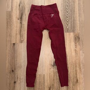 Gymshark Vital Seamless 2.0 Leggings - Maroon Marl
